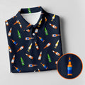 Beer Bottle Labels Seamless Pattern Fun Women's Golf Shirts, Women's Golf Tops, Ladies Golf Shirt