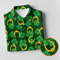 Four Leaf Clovers Golden Horseshoes St Patrick's Day Golf Shirt, Women's Golf Tops, Ladies Golf Polos