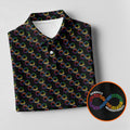 Embrace Neurodiversity Rainbow Infinity Symbol Autism Awareness Black Golf Shirt, Golf Shirts For Men
