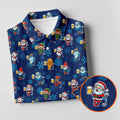 Christmas Characters Golf And Beer Navy Women's Funny Golf Shirts, Christmas Golf Shirt, Polo Shirts For Women