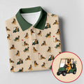 German Shepherd Golf Pattern Polo Shirt, Golf Shirts For Men, Mens Golf Apparel