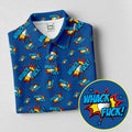 Funny Whack Fuck Comic Golf Ball Navy Polo Shirt, Womens Golf Tops, Printed Golf Shirts