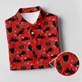 Xmas Black Cat Red Golf Shirt, Polo Shirts For Men, Christmas Golf Shirt, Golf Gift For Men, Christmas Golf Gift