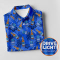 Drive Light Golf And Beer Tropical Pattern Fun Golf Shirt, Golf Tops For Men, Golf Shirts For Men