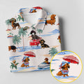 Tropical Dachshund Beach Pattern Hawaiian Golf Polo, Golf Tops For Men, Golfing Apparel