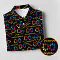 Rainbow Infinity Symbol Autism Awareness Colorful Handprint Golf Shirts For Men, Polo Shirts For Men