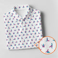 Blue And Pink Naughty Stick People White Golf Shirt, Ladies Golf Polos, Golf Gifts For Women