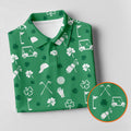 Golf Items Seamless Pattern St. Patrick’s Day Shamrock Golf Shirt, Women's Golf Tops, Ladies Golf Polos