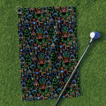 Neon Christmas Retro Style Golf Towels, Christmas Golf Gift, Gifts For Golf Lovers