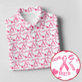Hope Love Faith Pink Ribbon Breast Cancer Golf Shirt, Men's Golf Shirt, Mens Golf Apparel