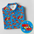 Funny Whack F*ck Comic Golf Ball Blue Polo Shirt, Mens Golf Polo, Golf Apparel For Men
