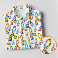 Autism Awareness Ribbon Women's Golf Tops, Autism Ribbon Ladies Golf Shirts, Ladies Golf Polos