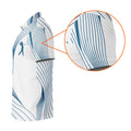Geometric Line Wavy Line Blue And White Golf Shirts For Men, Men's Golf Shirt, Polo Shirts For Men