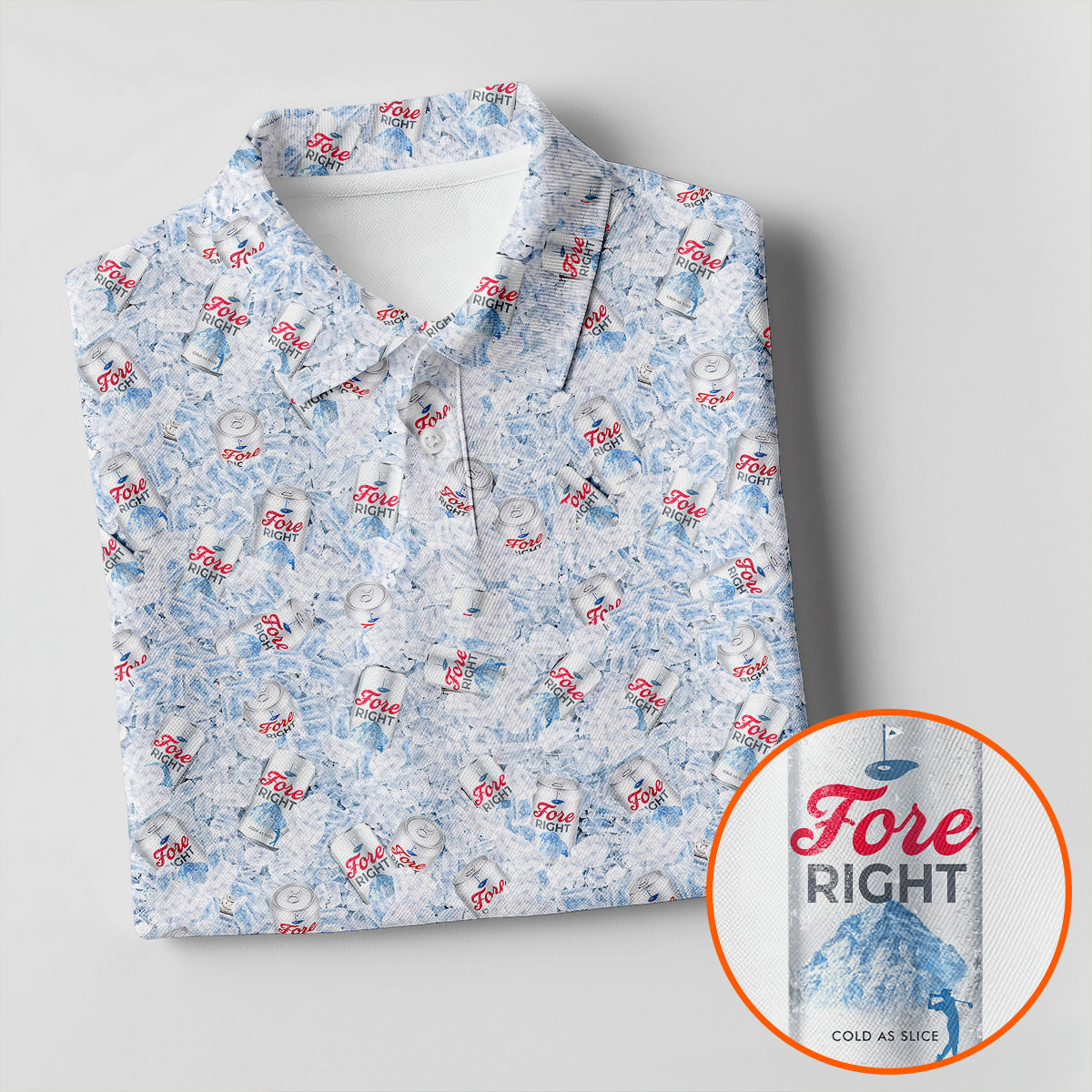Fore Right Cold As Slice Golf And Beer Fun Women's Golf Shirts, Ladies Golf Shirts