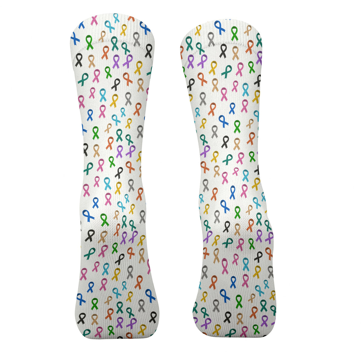 Cancer Awareness Ribbons White Golf Socks, Christmas Golf Gift, Golfing Apparel