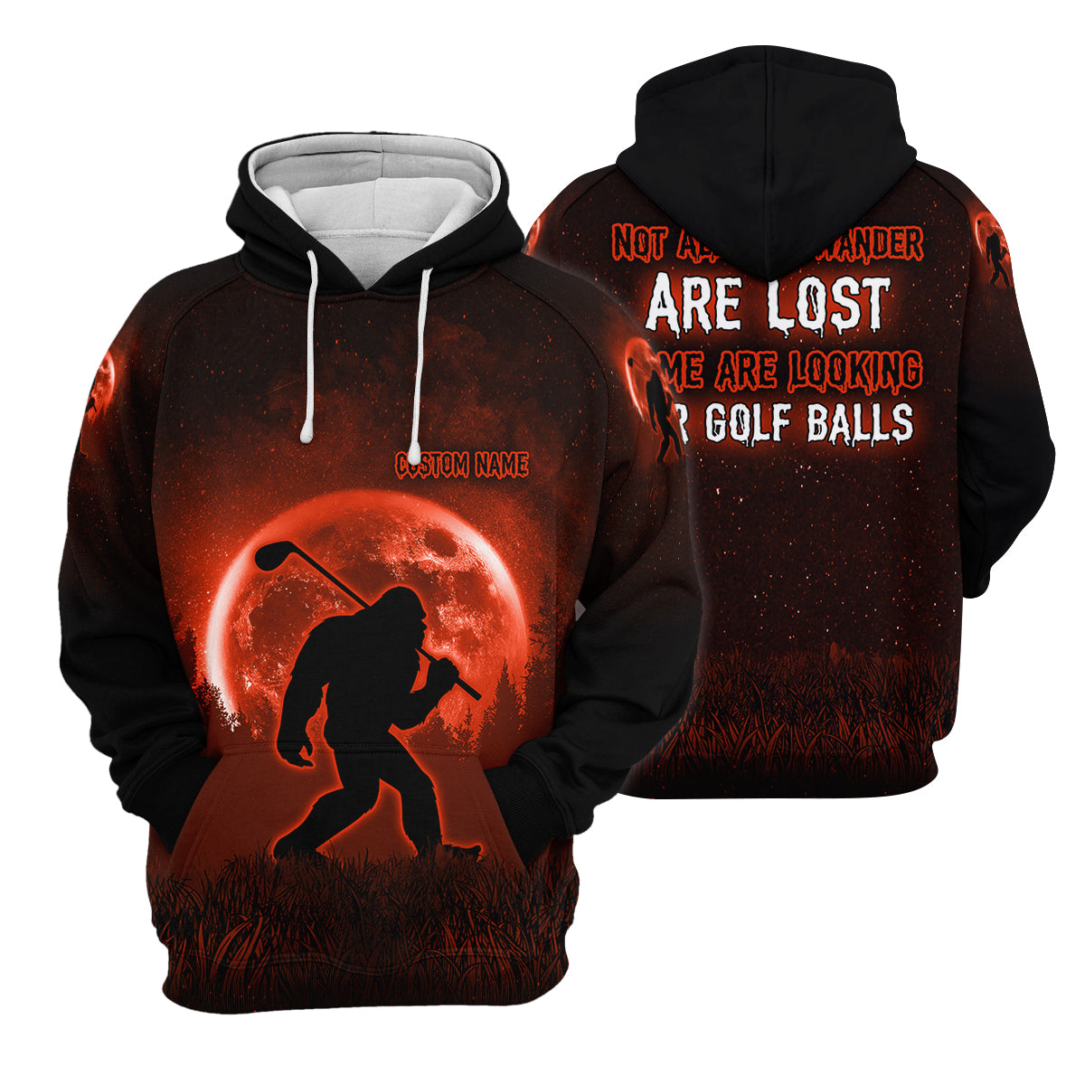 Custom Bigfoot Golf Polo Shirt, Mens Golf Gift, Funny Golf Shirt, Golf Gift For Dad