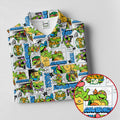 Funny Ninja Turtle Comic Hawaiian Golf Shirt, Mens Golf Polo, Golf Apparel For Men