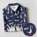 Funny Seagull Halloween Golf Shirt, Cartoon Bird Pattern, Women's Golf Apparel, Printed Golf Shirt