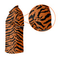 Bold Orange Black Tiger Stripe Animal Print Golf Shirt, Women Golf Shirts, Golf Apparel For Ladies