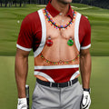 Funny Santa Christmas Balls Golf Polo Shirt, Mens Golf Polo, Golf Apparel For Men