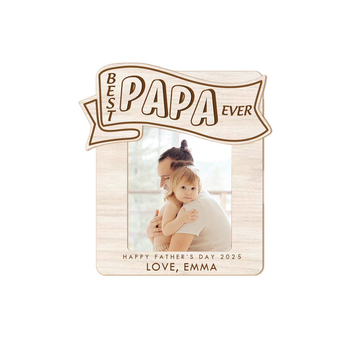 Best Papa Ever Custom Photo Car Visor Clip, Christmas Golf Gift
