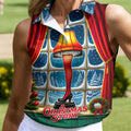 Funny Christmas Leg Lamp Window Golf Polo Shirt, Women’s Golf Polo, Golf Tops For Women