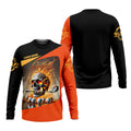 Custom Flame Skull Golf Polo Shirt, Golfing Apparel, Mens Golf Gift, Funny Golf Shirt