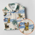 Cute Yorkshire Terrier Beach Vacation Golf Polo Shirt, Golf Shirts For Women, Women's Golf Apparel