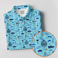 Best Dad Ever Dad Life Doodle Pattern Father's Day Golf Shirt, Golf Gift For Dad