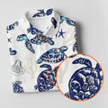 Sea Turtle, Starfish, Seashells and Coral Reef Art Hawaiian Golf Polo, Golf Tops For Women, Golfing Apparel
