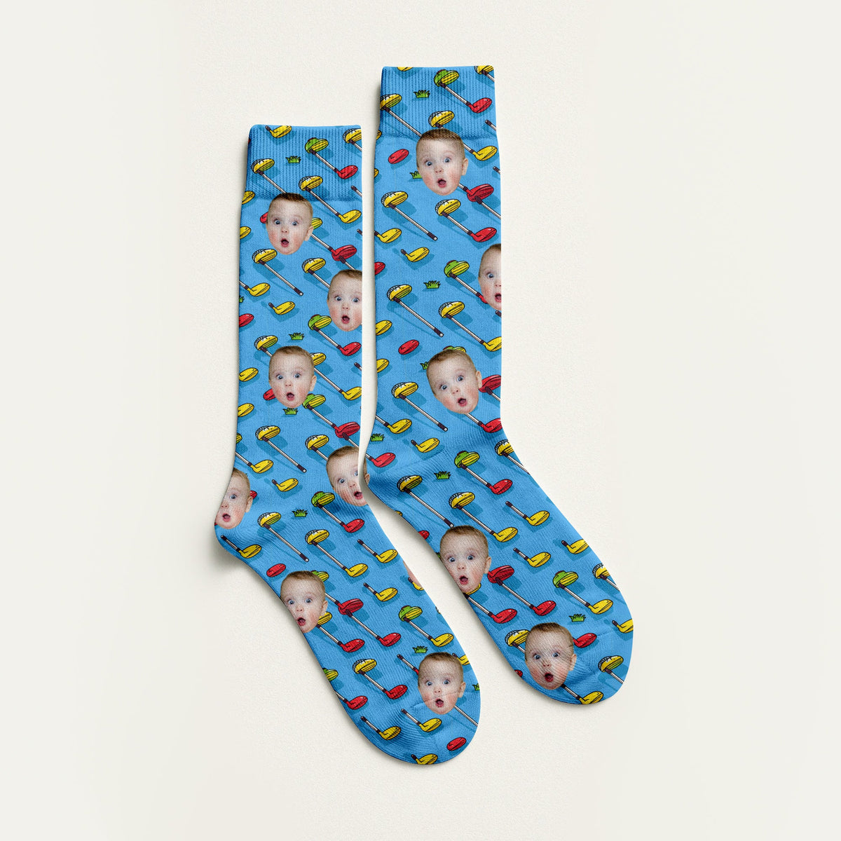 Socks With Faces, Fun Socks For Men, Christmas Golf Gift, Golf Gift For Dad