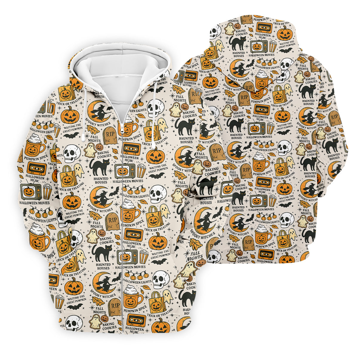 Spooky Witches, Spooky Cat, Cute Halloween T-Shirts, Mens Golf Polo Shirts, Golfing Apparel