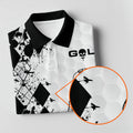 Golf Skeleton Splatter Effect Argyle Pattern Golf Tops For Men, Father's Day Golf Gift