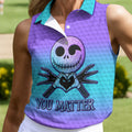 You Matter Suicide Prevention Skeleton Heart Hand Golf Shirts For Women, Women’s Golf Polo