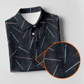 Minimalist Neon Lightsaber Pattern Golf Shirt, Mens Polo Shirts, Golf Shirts For Men