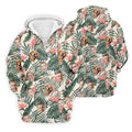 Tropical Floral Pattern Custom Hawaiian Shirts With Face, Men Polo Shirt, Long Sleeve Golf Shirts