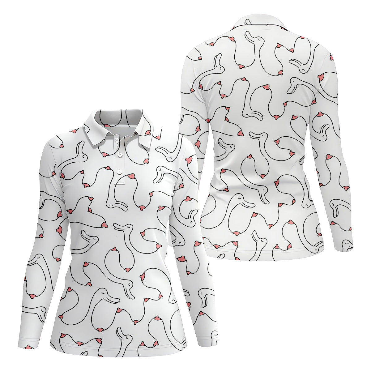 Funny Goose Womens Golf Polo Shirt, Ladies Golf Clothes, Custom Ladies Golf Shirt