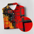 Geometric Abstract Art Hawaiian Golf Shirt, Retro Golf Shirt, Women's Golf Tops, Ladies Golf Shirts