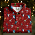Funny Christmas Characters Golf Pose Red Golf Shirt, Christmas Golf Shirt, Polo Shirts For Men