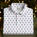 Blue And Pink Naughty Stick People White Golf Shirt, Polo Shirts For Men, Golf Gift For Men