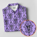 Purple Demon Face And Bat Halloween Polo Shirt, Golf Polo For Women, Ladies Golf Shirts