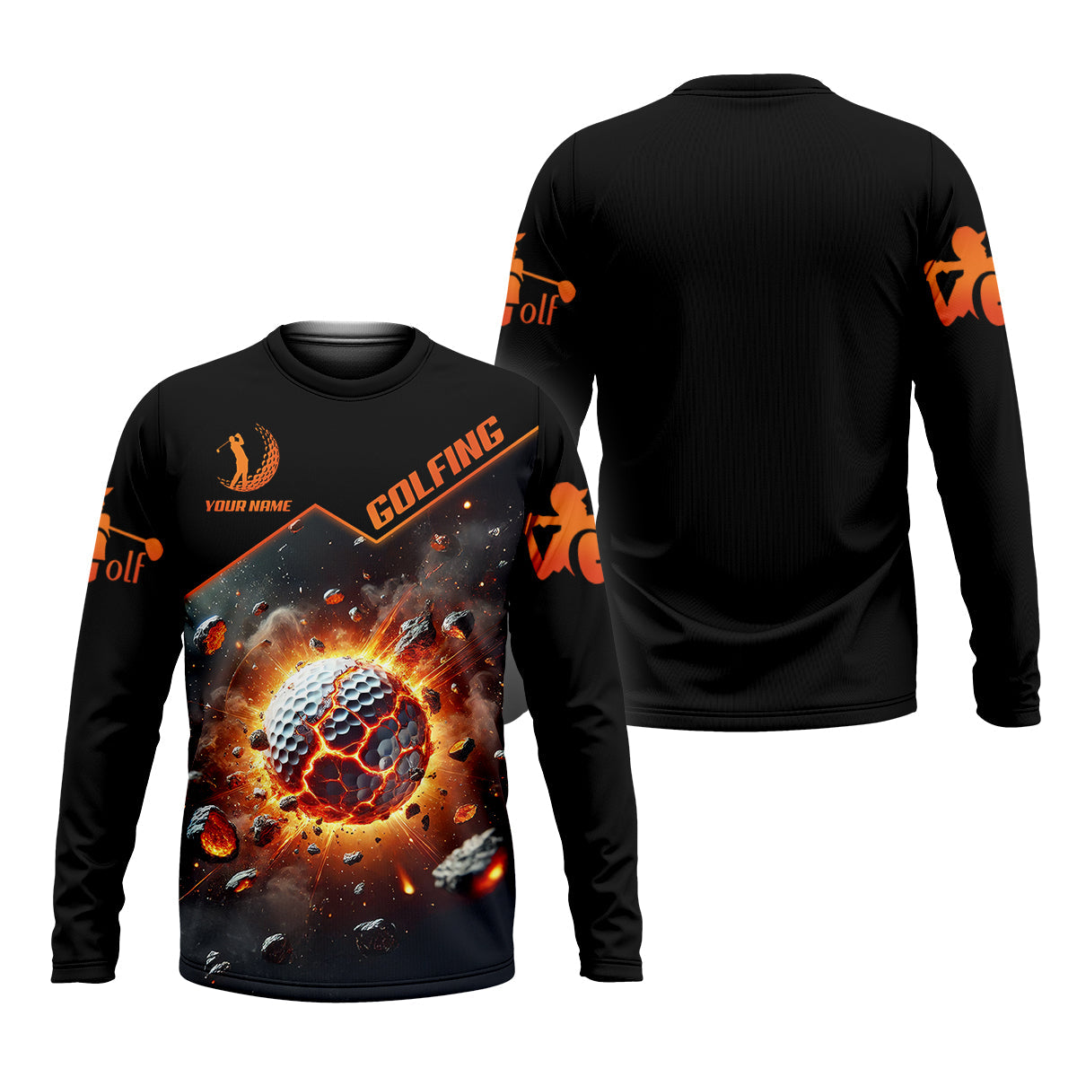 Galactic Golf Men's Golf Polo Shirt, Golfing Apparel, Mens Golf Gift, Funny Golf Shirt