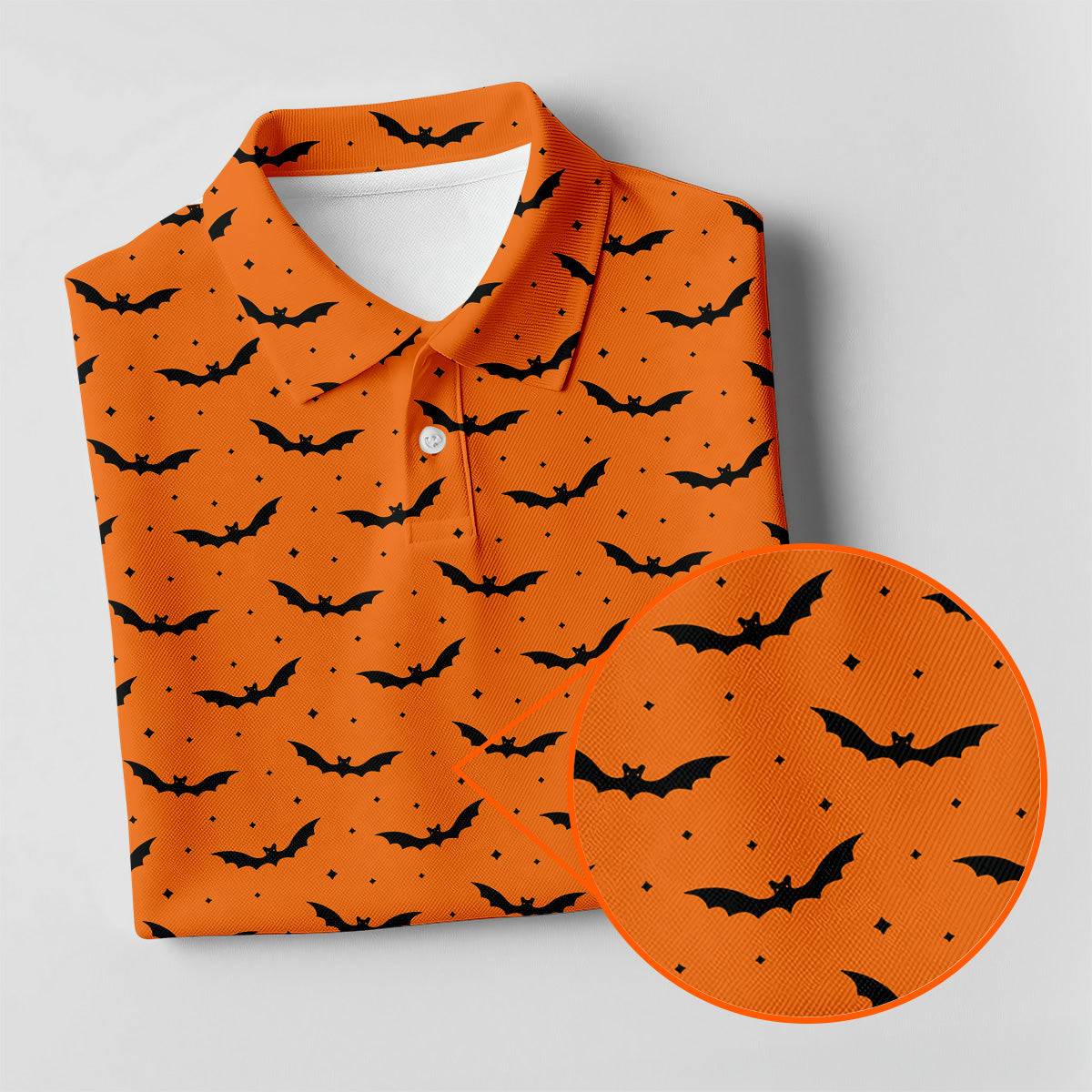 Spooky Bats Orange Halloween Golf Shirt, Polo Shirts For Men, Golf Gift For Men, Golfing Apparel
