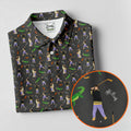 Funny Golf Lesson Alligator Pattern Polo Shirt, Golf Shirts For Men, Mens Golf Apparel