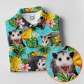 Funny Opossums Among Pineapples Hawaiian Golf Polo, Golf Tops For Men, Golfing Apparel