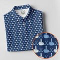Blue Funny Middle Finger Golf Pattern Polo Shirt, Golf Polo Shirts For Men, Mens Golf Apparel