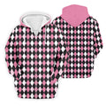 Black Pink Argyle Men's Golf Polo Shirt, Golf Gift For Men, Golfing Apparel, Matching Golf Shirt