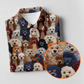 Cartoon Poodle Dog Men's Golf Polo Shirts, Gifts For Dog Lovers, Polo Shirts For Men