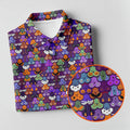 Cute Halloween Icon Pattern Golf Polo Shirt, Mens Golf Shirts, Hawaiian Golf Shirt