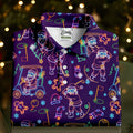 Christmas Neon Santa Golf Pose Women's Funny Golf Tops, Christmas Golf Shirt, Polo Shirts For Women